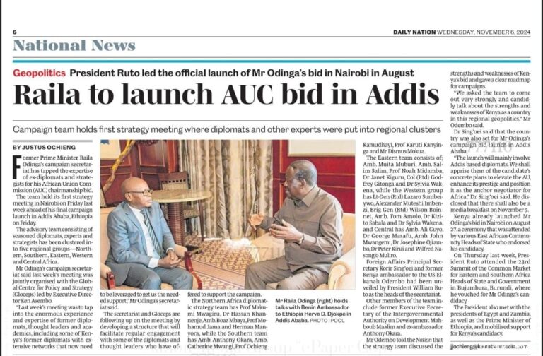 Inside Raila Odinga’s AUC Campaign Power Team