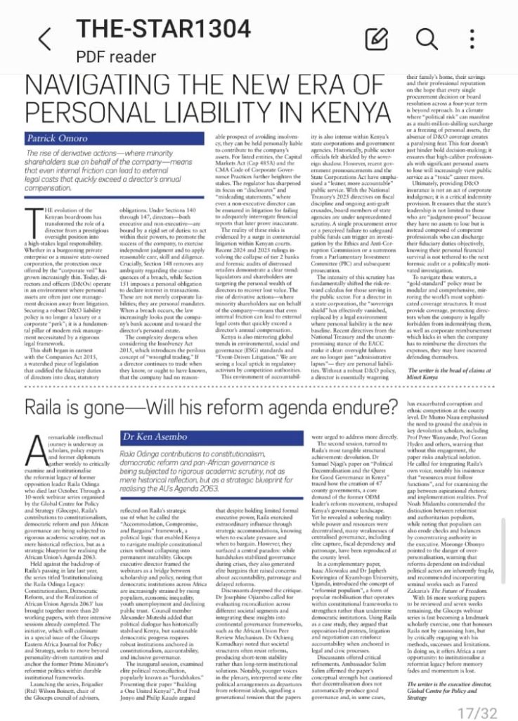 Raila is gone – Will his reform agenda endure?
