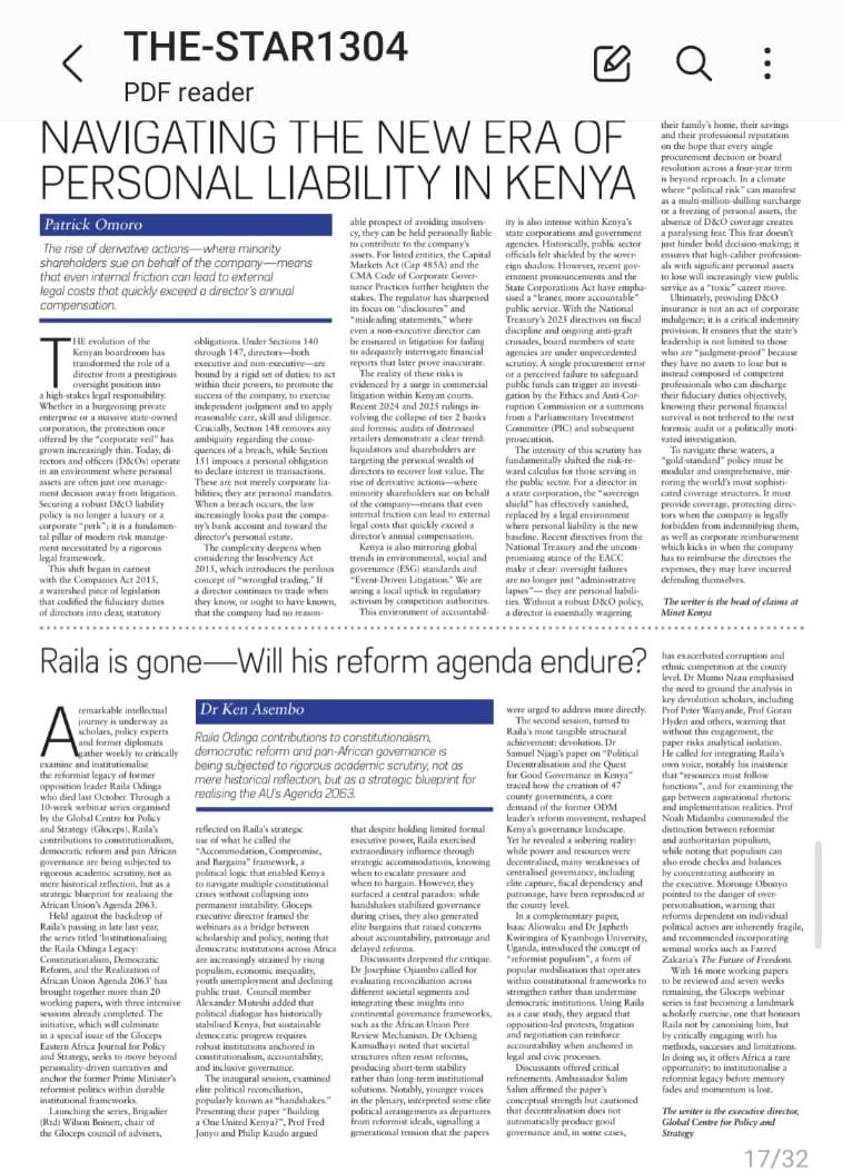 Raila is gone – Will his reform agenda endure?