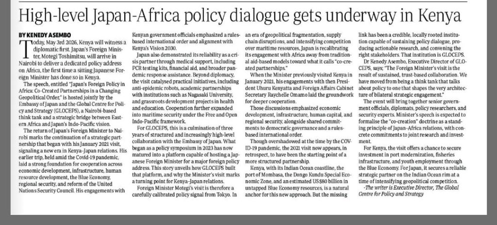 Why Japan’s Foreign Minister visit to Nairobi matters beyond diplomacy