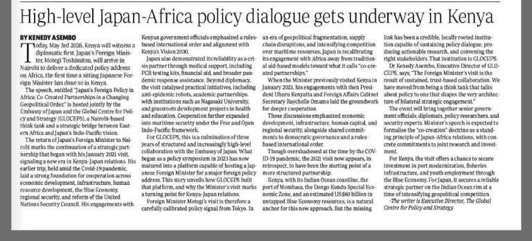 Why Japan’s Foreign Minister visit to Nairobi matters beyond diplomacy