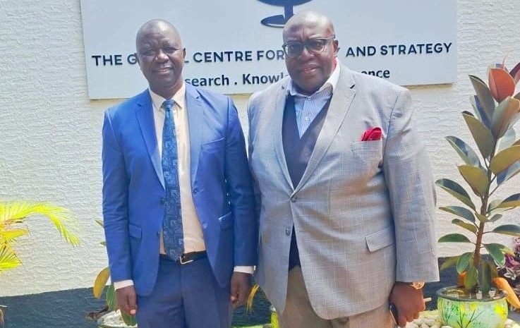 On 19th May 2026, Ambassador Tom Amolo, EBS, paid a courtesy call to GLOCEPS Executive Director Dr. K. O. Asembo, PhD, OGW, HSC, to explore opportunities for collaboration in diplomacy, security, and regional policy engagement.