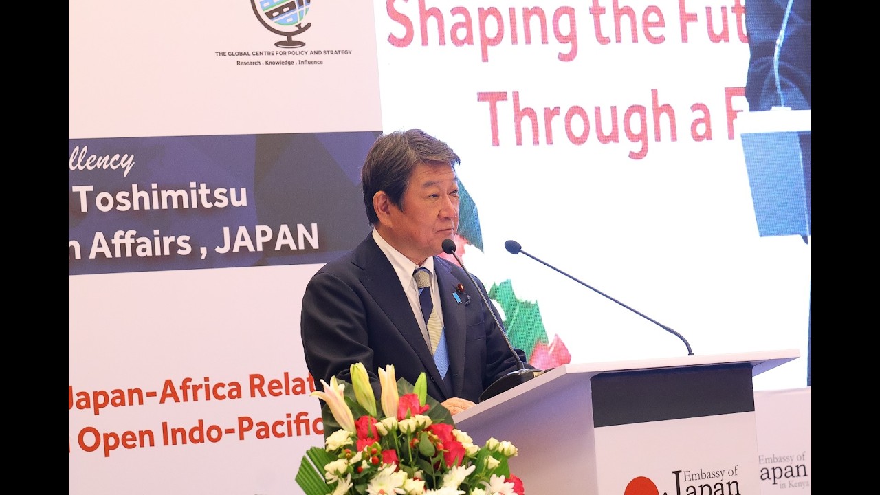 Japan Foreign Minister H.E Motegi Toshimitsu gives a Japan–Africa policy speech on GLOCEPS platform